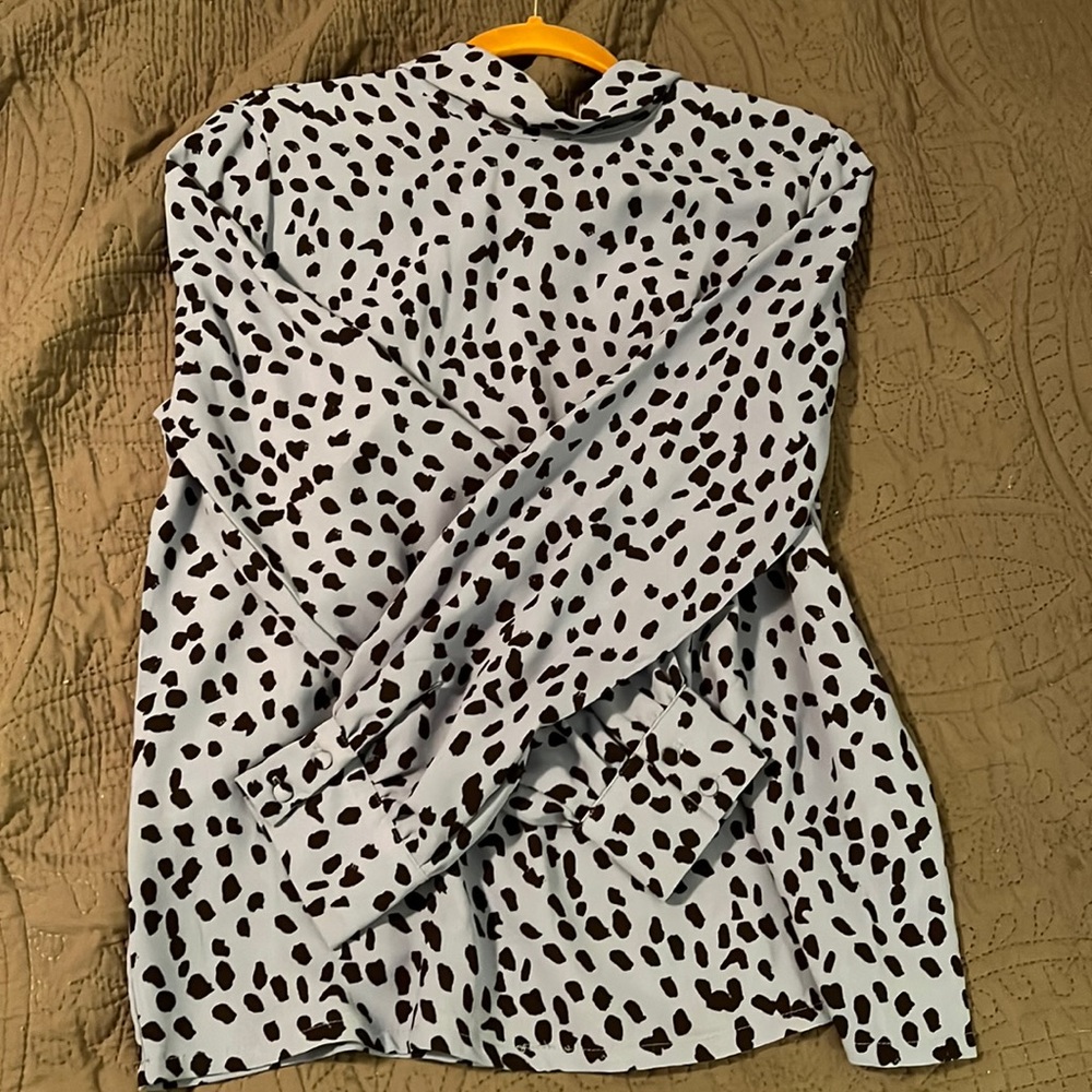 Blue leopard blouse
